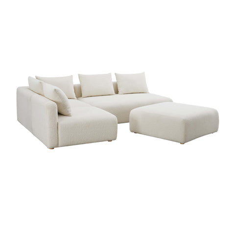 Camille Loire 4-Piece Cream Performance Boucle Modular Chaise Sectional - image 3