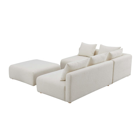 Camille Loire 4-Piece Cream Performance Boucle Modular Chaise Sectional - image 5