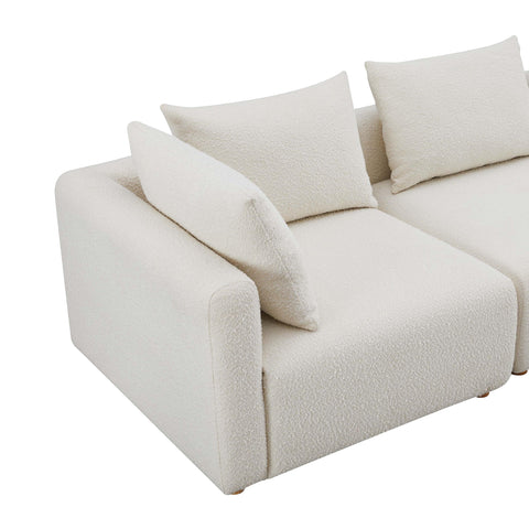 Camille Loire 5-Piece Cream Performance Boucle Modular L-Sectional - image 4