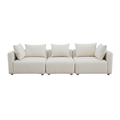 Camille Loire 112.5" Cream Performance Boucle Sofa - image 3