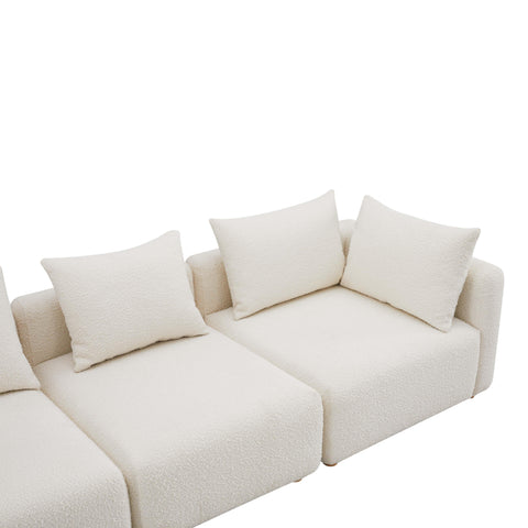 Camille Loire 112.5" Cream Performance Boucle Sofa - image 4