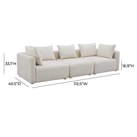 Camille Loire 112.5" Cream Performance Boucle Sofa - image 6
