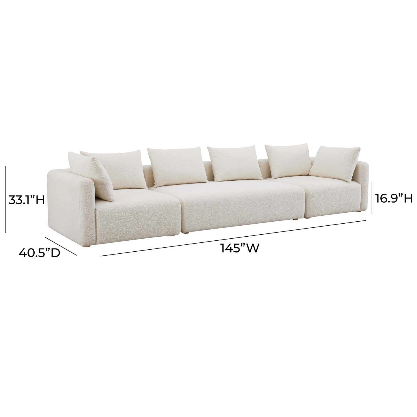 julianna cream boucle 145" long sofa