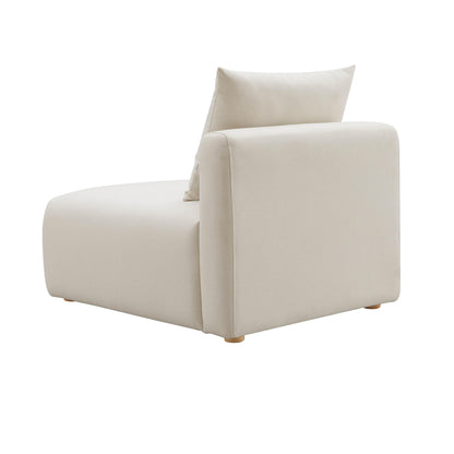 Julianna Cream Linen Modular Armless Chair