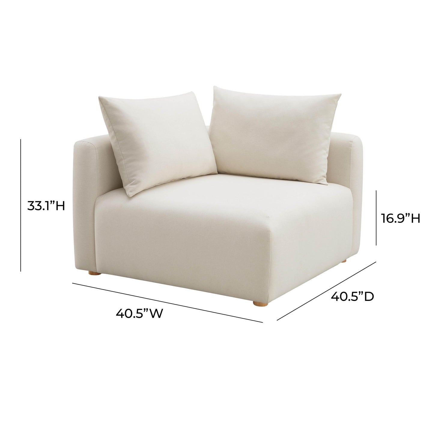 julianna cream linen modular corner chair