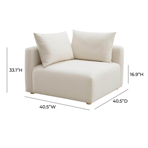 Julianna Cream Linen Modular Corner Chair