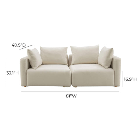 Julianna Cream Linen Loveseat