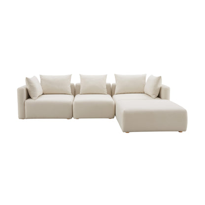 Julianna Cream Linen 4-Piece Modular Sectional