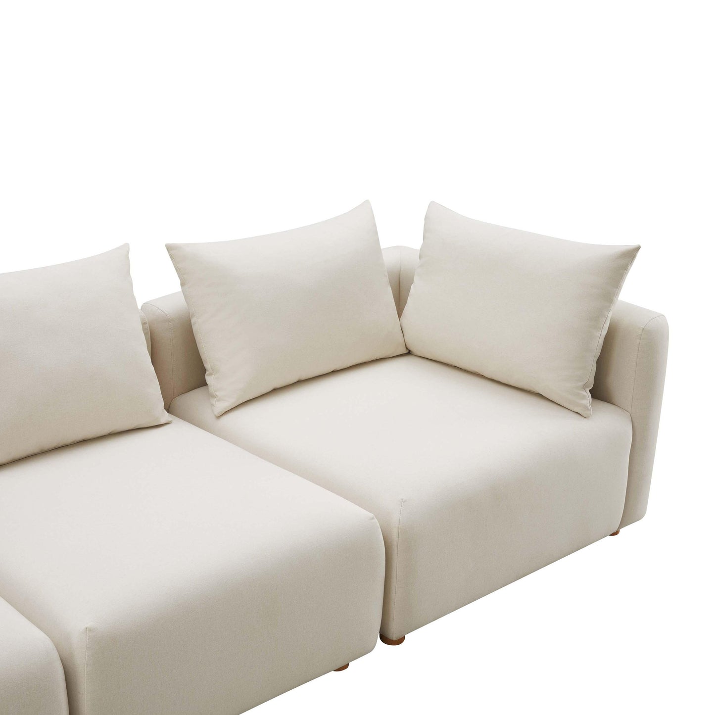 julianna cream linen 4-piece modular sectional