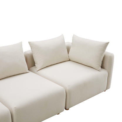 Julianna Cream Linen 4-Piece Modular Sectional