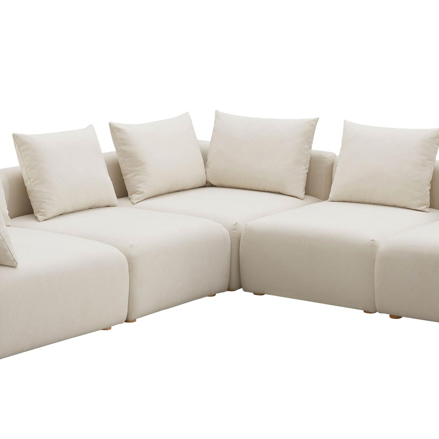 julianna cream linen 5-piece modular l-sectional