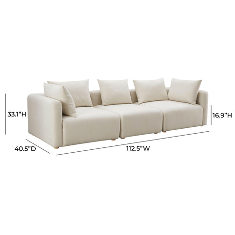 Camille Loire 112.5" Cream Performance Linen Sofa - image 7