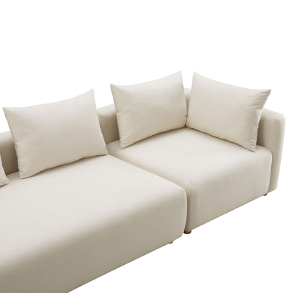 Julianna Cream Linen 145" Long Sofa