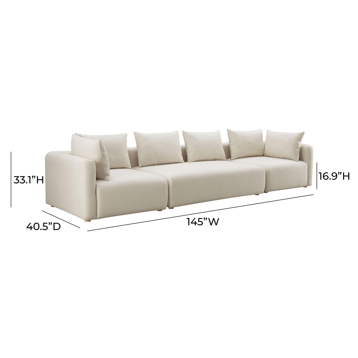 julianna cream linen 145" long sofa