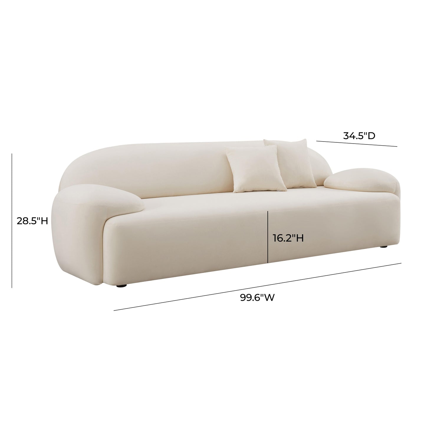 jimena cream velvet sofa