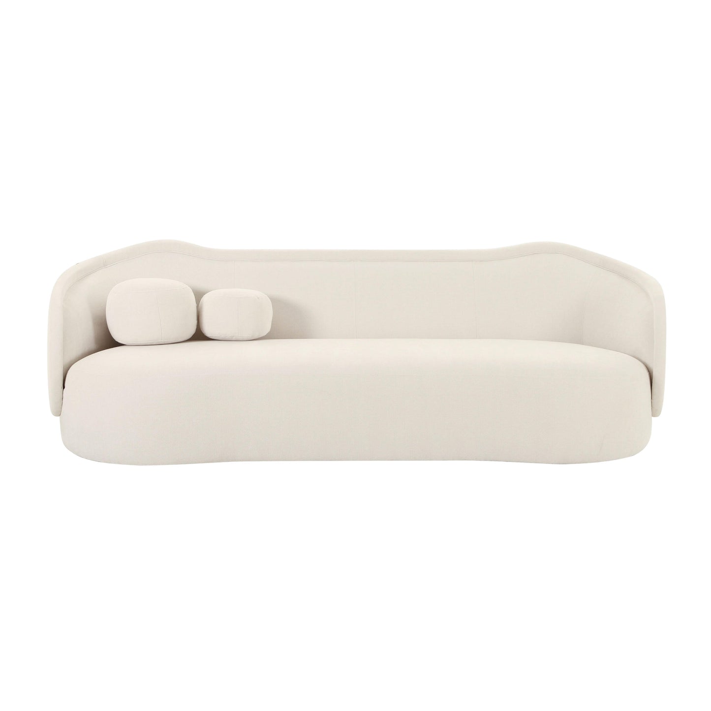 kavali cream textured velvet sofa