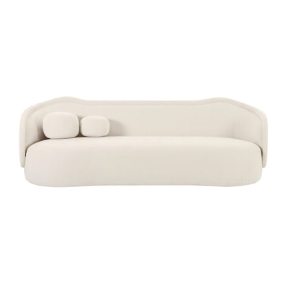 Kavali Cream Textured Velvet Sofa