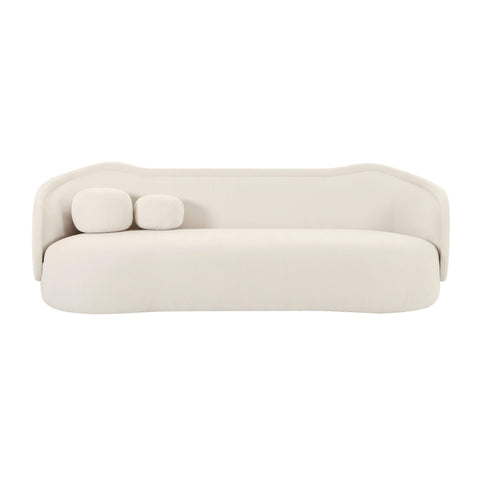 Kavali Cream Textured Velvet Sofa
