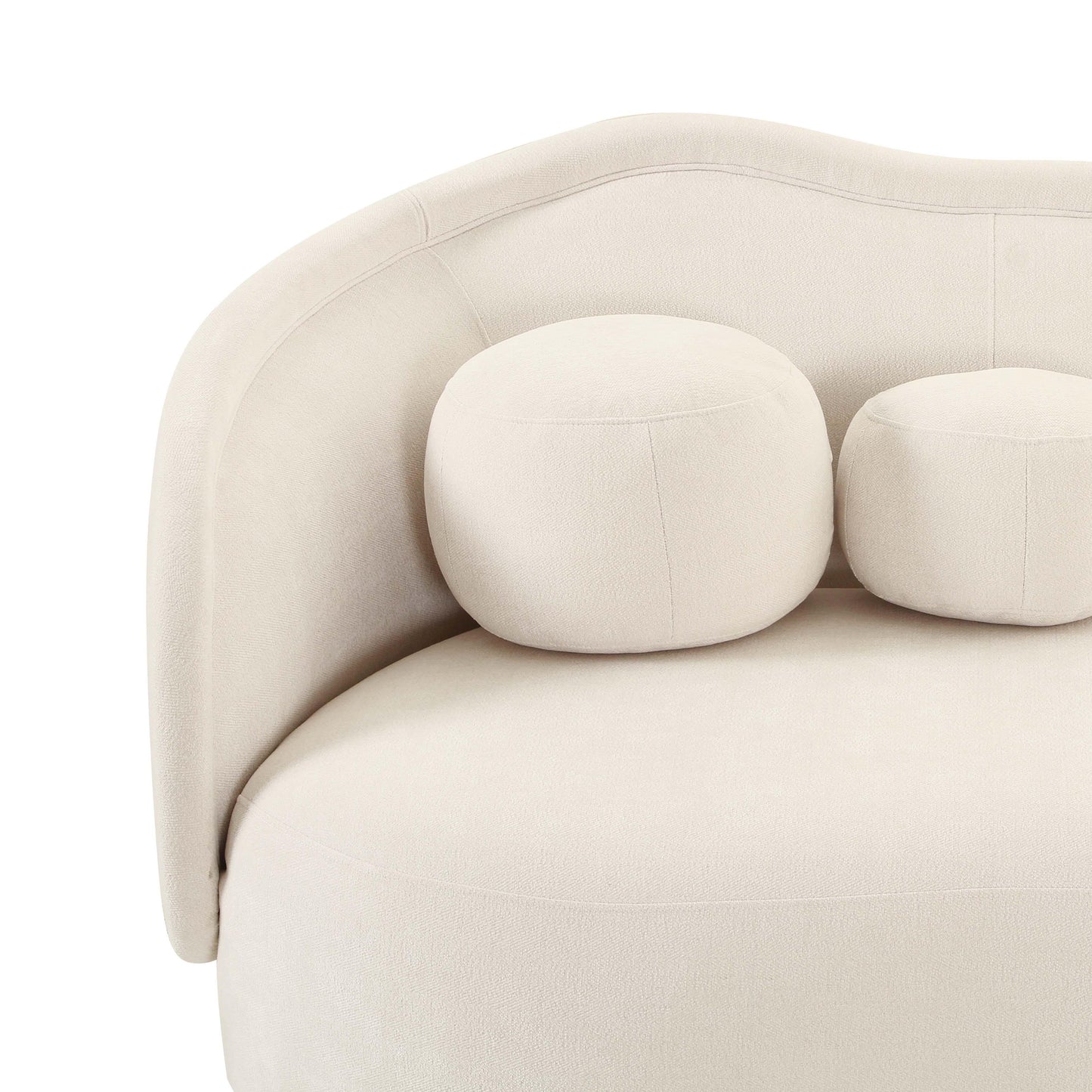 kavali cream textured velvet sofa