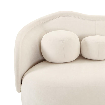 Kavali Cream Textured Velvet Sofa