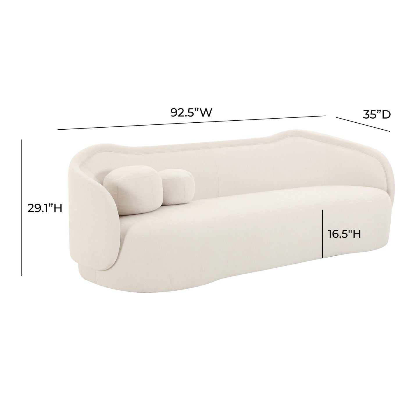 kavali cream textured velvet sofa