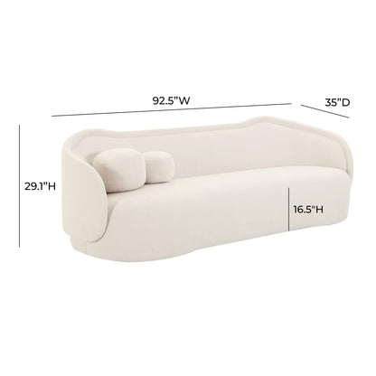 Kavali Cream Textured Velvet Sofa