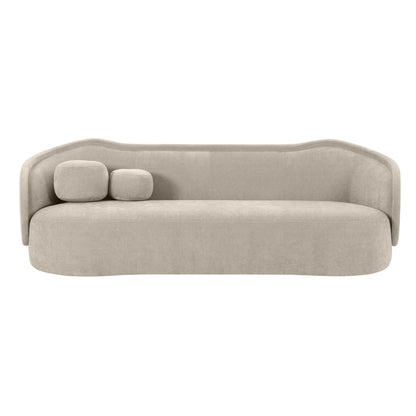 Kavali Taupe Textured Velvet Sofa