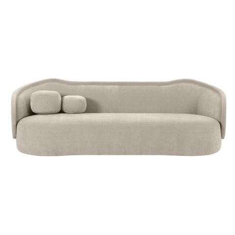 Kavali Taupe Textured Velvet Sofa
