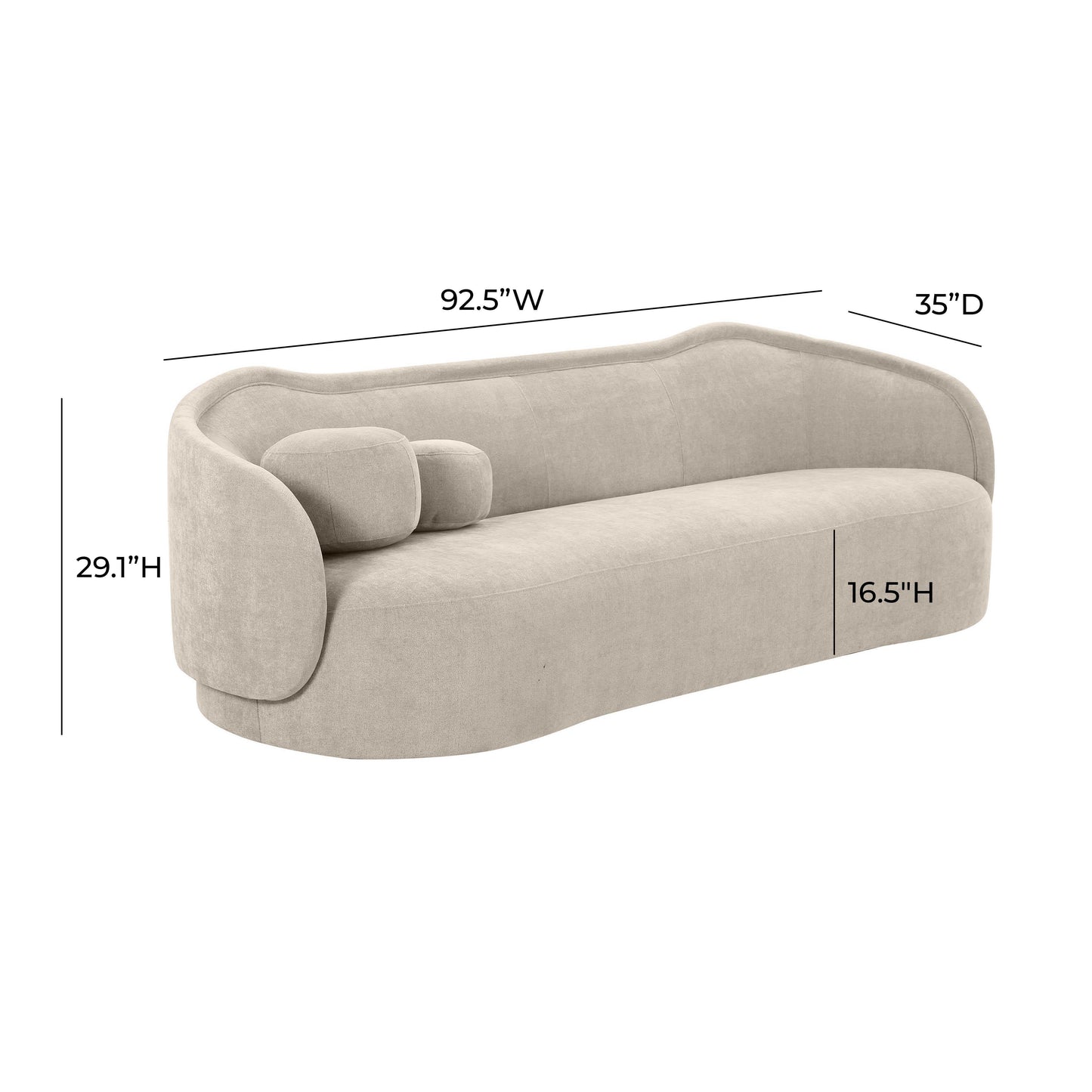 kavali taupe textured velvet sofa