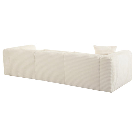 Brandy Fluffy Oversized Cream Corduroy Modular RAF Sectional