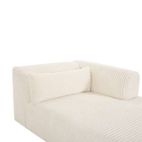 Brandy Fluffy Oversized Cream Corduroy Modular RAF Chaise