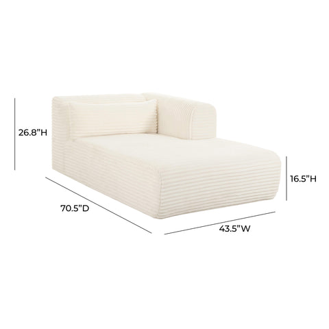 Brandy Fluffy Oversized Cream Corduroy Modular RAF Chaise