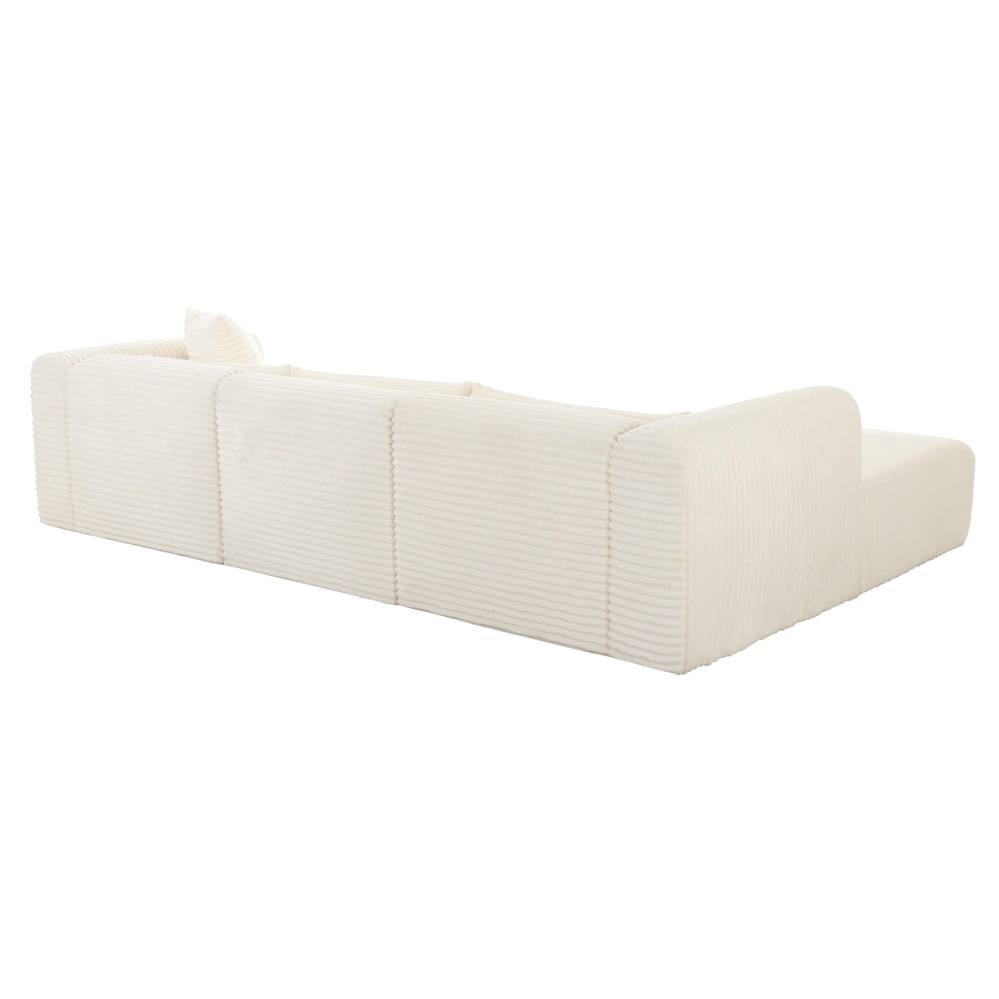 brandy fluffy oversized cream corduroy modular laf sectional