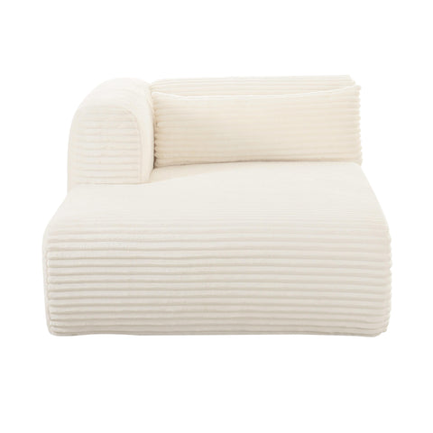 Brandy Fluffy Oversized Cream Corduroy Modular LAF Chaise
