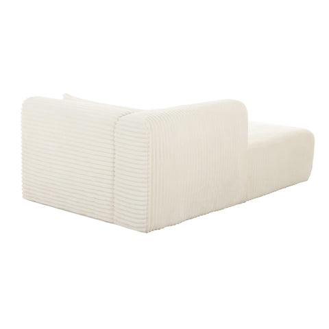 Brandy Fluffy Oversized Cream Corduroy Modular LAF Chaise