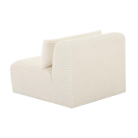 Brandy Fluffy Oversized Cream Corduroy Modular Armless Chair