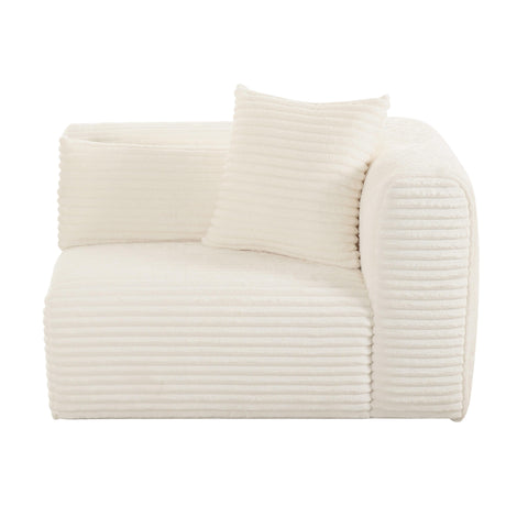 Brandy Fluffy Oversized Cream Corduroy Modular RAF Corner Chair