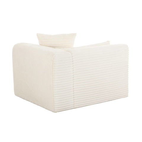 Brandy Fluffy Oversized Cream Corduroy Modular RAF Corner Chair
