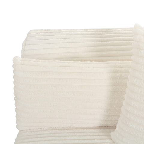 Brandy Fluffy Oversized Cream Corduroy Modular RAF Corner Chair