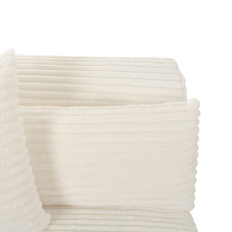 Brandy Fluffy Oversized Cream Corduroy Modular LAF Corner Chair