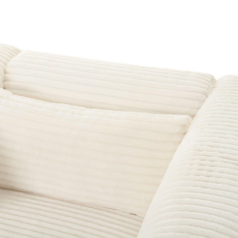 Brandy Fluffy Oversized Cream Corduroy Modular Sofa