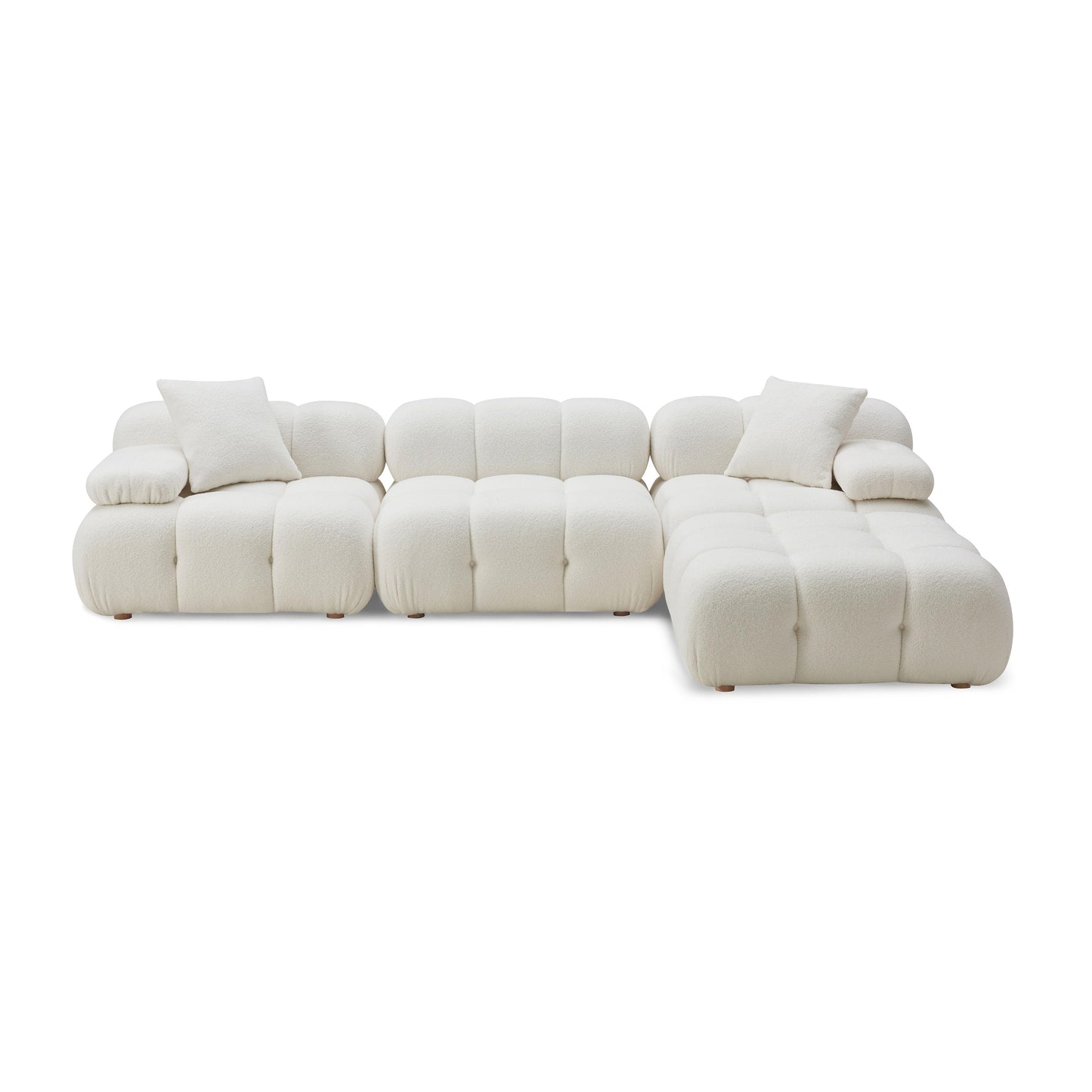 earl cream vegan shearling 4-piece modular sectional