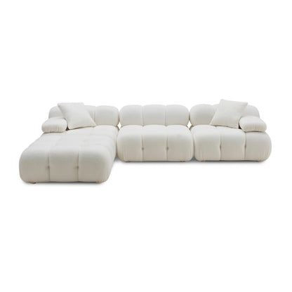 Earl Cream Vegan Shearling 4-piece Modular Sectional