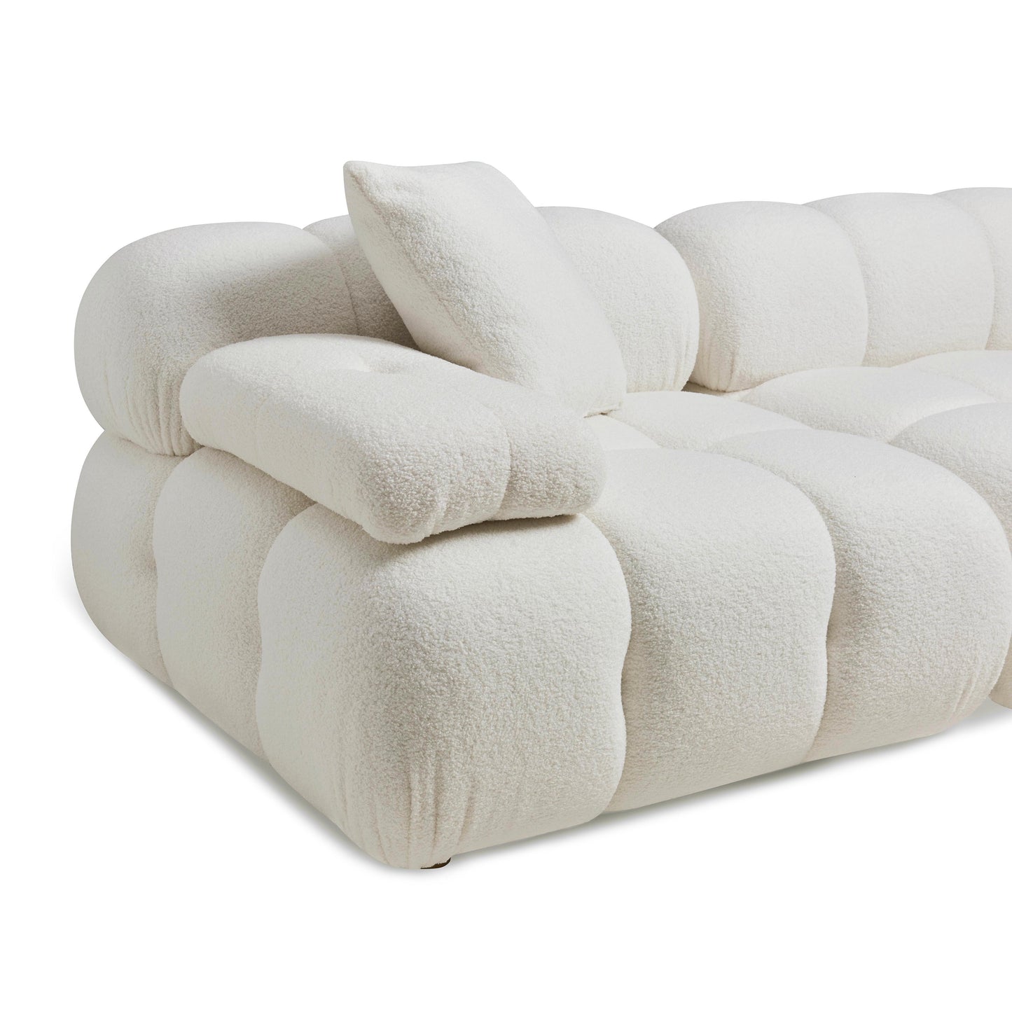 earl cream vegan shearling 4-piece modular sectional