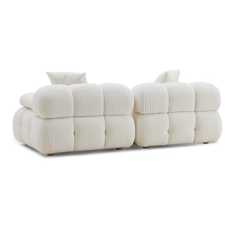 Earl Cream Vegan Shearling Modular Loveseat
