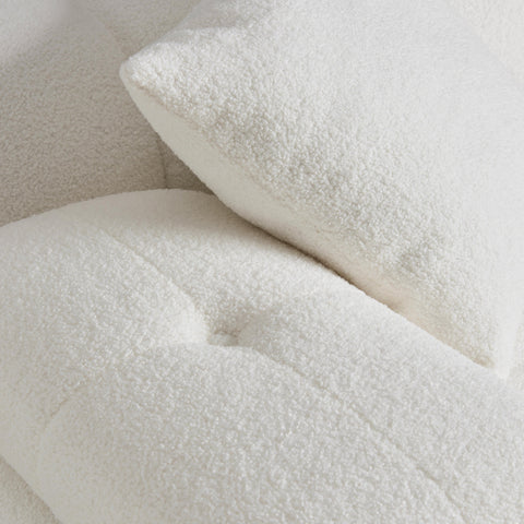 Earl Cream Vegan Shearling Modular Loveseat