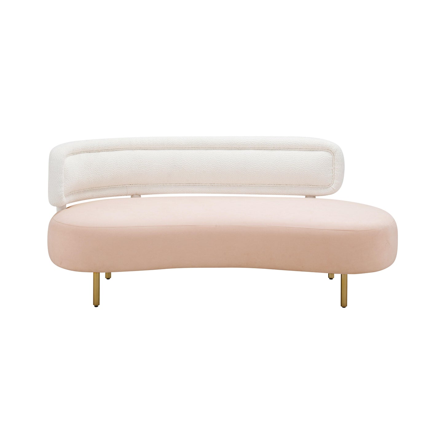 kendall cream boucle & blush velvet sofa