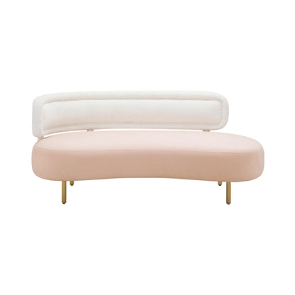 Kendall Cream Boucle & Blush Velvet Sofa