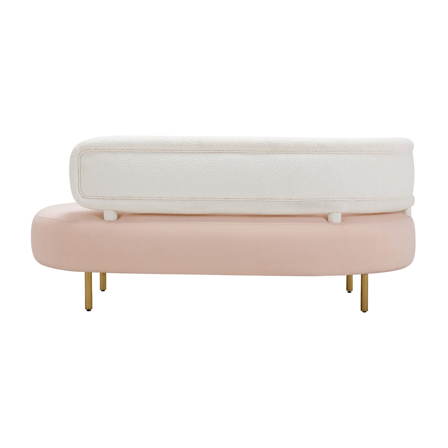 kendall cream boucle & blush velvet sofa