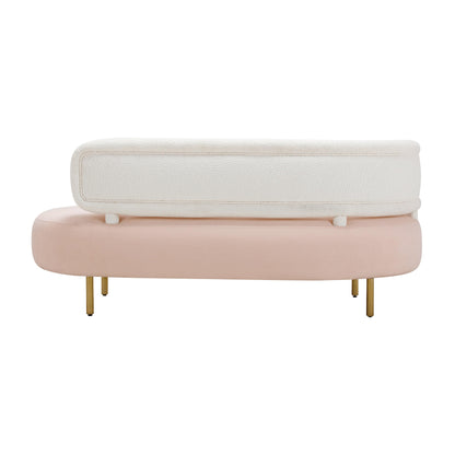 Kendall Cream Boucle & Blush Velvet Sofa